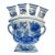 Vintage Delftware Style Blue and White Ceramic Tulipiere Vase For Sale