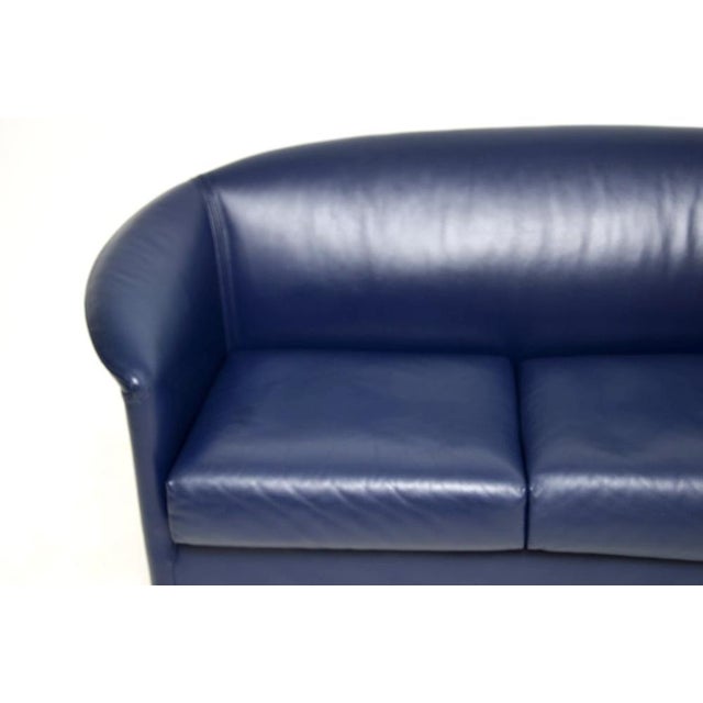 Blue Vintage Two-Seater Sofa in Leather from Wittmann, 1980 For Sale - Image 8 of 11