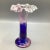 Murano Colbalt Blue With Pink Swirl Floral Studio Art Glass Vases - A Pair For Sale - Image 9 of 12