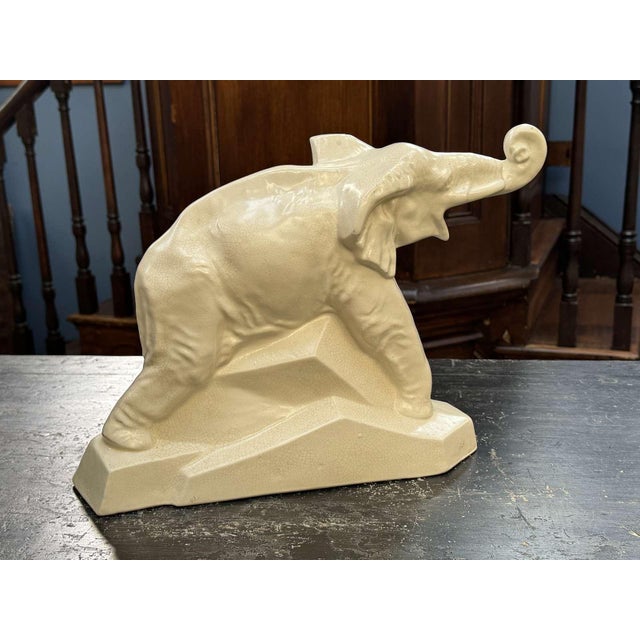 1930s Large Art Deco Ceramic Dolly Elephant from Le Jan, 1930s For Sale - Image 5 of 13
