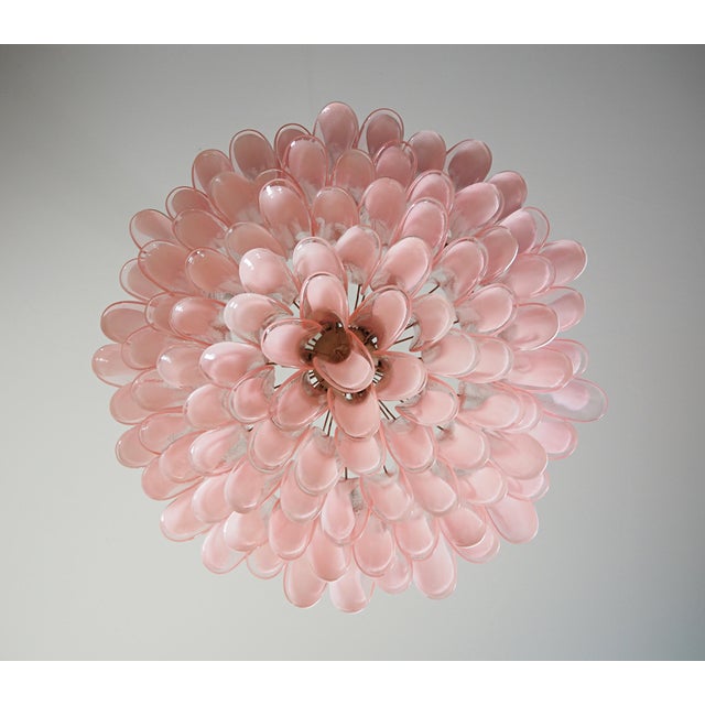 Glass Murano Pink Petals Chandelier, 1990s For Sale - Image 7 of 13