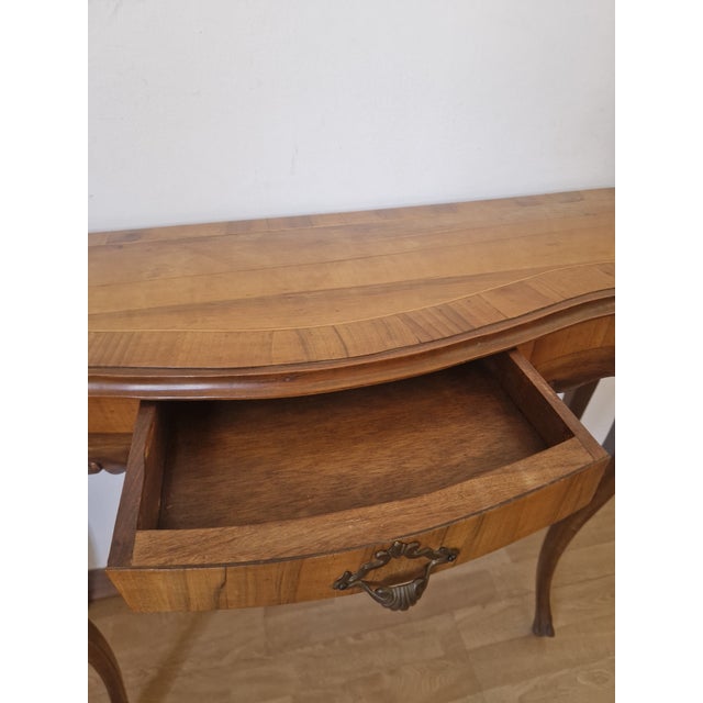 Tan Louis XV Walnut Console Table, 1940s For Sale - Image 8 of 18