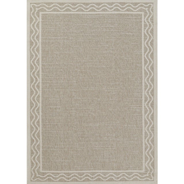 Erin Gates by Momeni Saybrook Ripple Grey Indoor/Outdoor Area Rug 6'6" X 9' For Sale