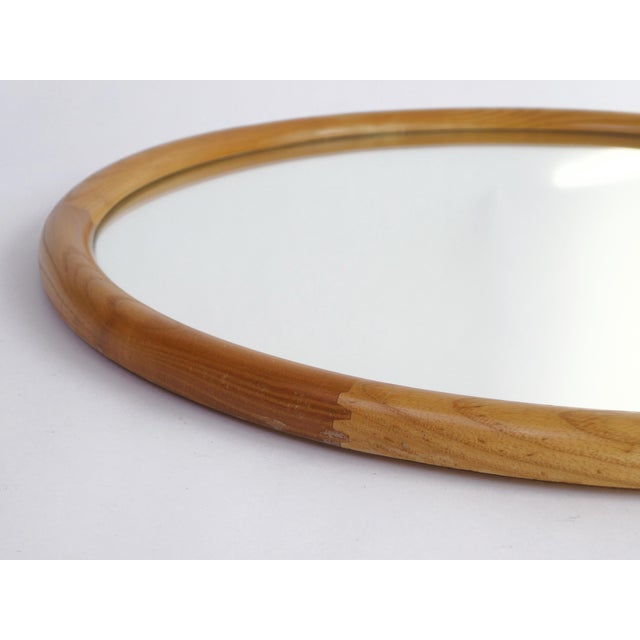 Vintage Dutch Round Wooden Mirror, 1960s For Sale - Image 4 of 9