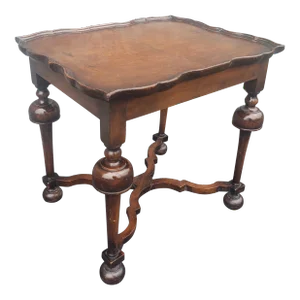 Early American William and Mary Walnut and Burl Side Table, Circa 1890s