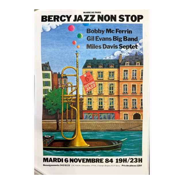Bercy Jazz Non Stop 1984 by Michel Bouvet Serigraph With Jazz Greats Original For Sale