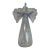 21 In. Tall Art Glass Clear Fluted Confetti Blue Speckled Flower Shaped Vase For Sale