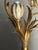 Mid-Century Hollywood Regency Italian Gilt Tole Four-Light Tulip Table Lamp on Turned Wood Base, 1960s For Sale - Image 4 of 17
