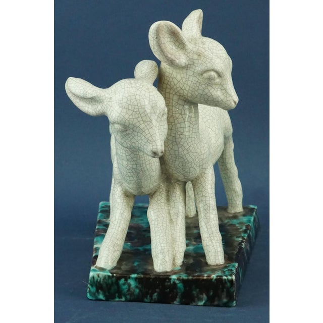 20th Century Ceramic Sculpture of a Pair of Deer from Goldscheider, Austria For Sale - Image 11 of 18
