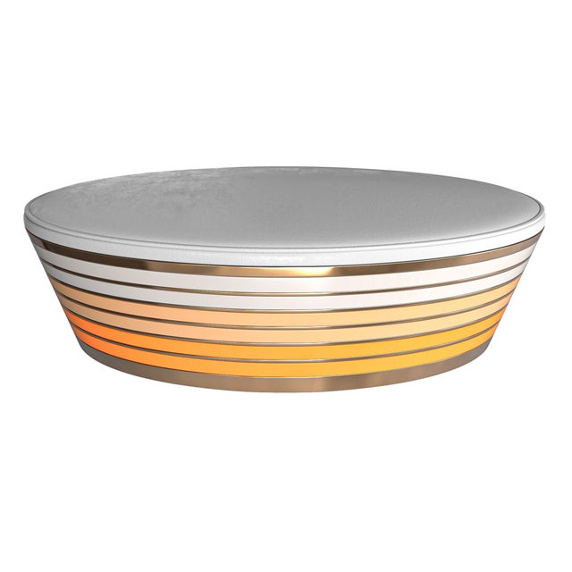 "Coraggioso" Ottoman With Stainless Steel and Bronze, Handmade For Sale - Image 4 of 6
