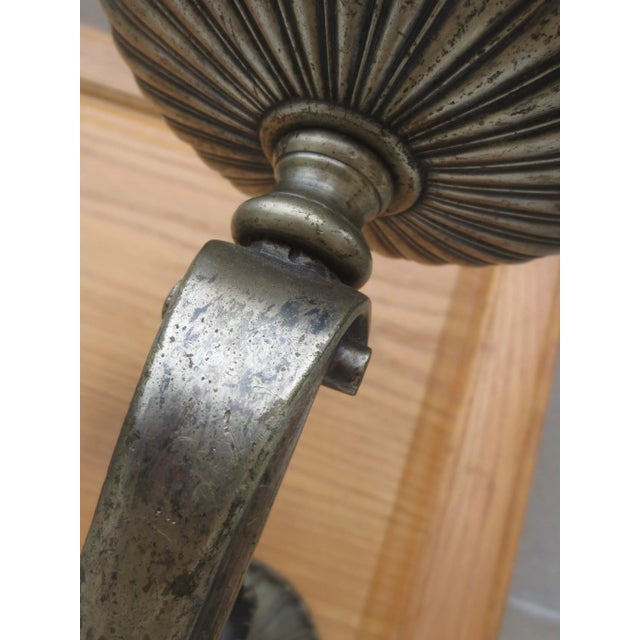 Metal French Zinc Candle Sconces Beaux Arts Style Vintage 50s'-Apair of 2 For Sale - Image 7 of 11
