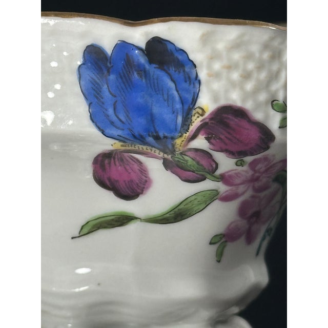 Antique Meissen Porcelain Footed Salt Cellar Ca. 1735 Hand Painted For Sale - Image 10 of 12