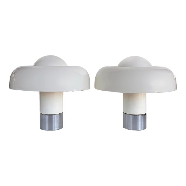 1970s "Brumbury" Space Age Lamps Luigi Massoni, Harvey Guzzini - a Pair For Sale