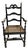 Antique Art Nouveau Ladderback Black Dining Side Desk Hall Arm Chair W/Cane Seat 41“ Tall For Sale