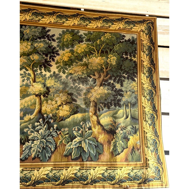 Monumental French Aubusson-Style Verdure Tapestry by Les Tapisseries d’Halluin For Sale - Image 18 of 18