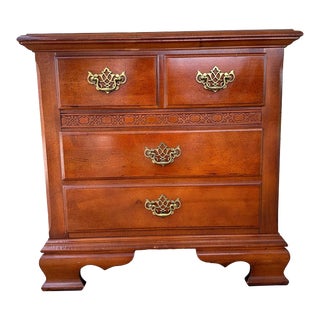 Vintage Stanley Furniture “Open Home” Mahogany Chippendale Style Nightstand For Sale