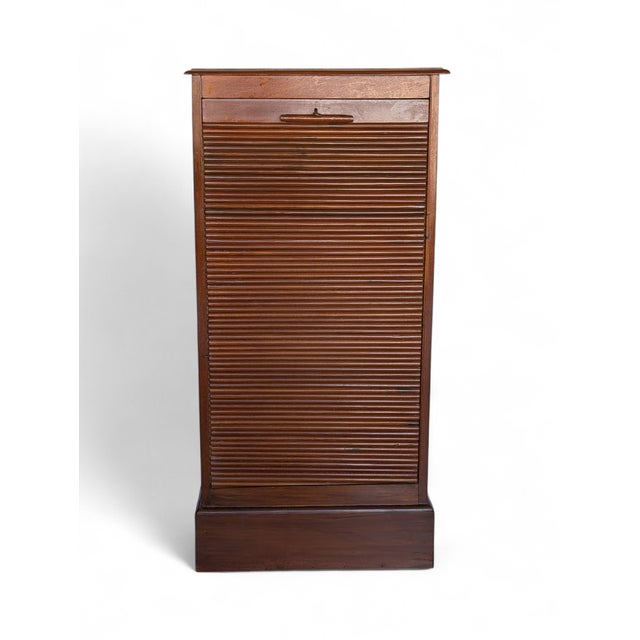 Wood Wood Filing Cabinet with Shutter, 1940s-1950s For Sale - Image 7 of 7