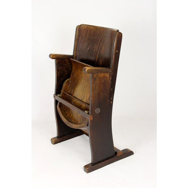 Vintage cinema armchair produced by TON, dating to the 1940s–1950s, Czech origin. Preserved in good original condition,...