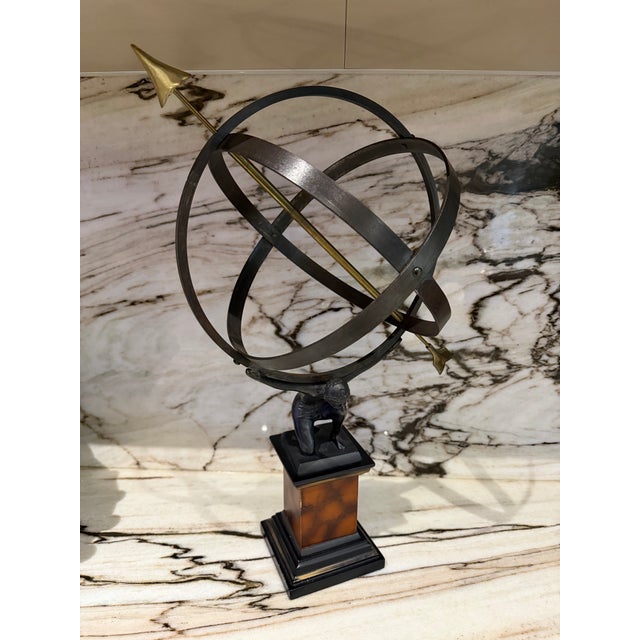 Vintage Brass Armillary Sculpture For Sale - Image 4 of 9