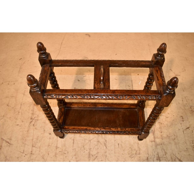 Wood 19th Century English Oak Stick Stand For Sale - Image 7 of 7