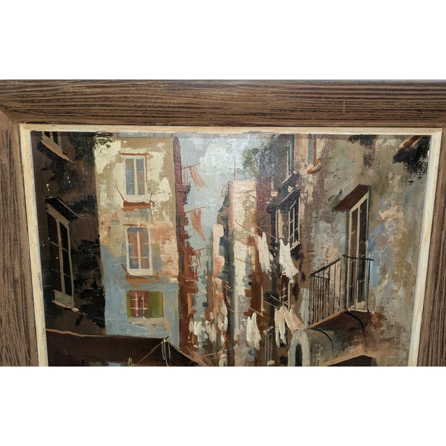 Mid 20th Century Mid 20th Century European Street Scene Oil Painting Attributed to Antonio DeVity For Sale - Image 5 of 12