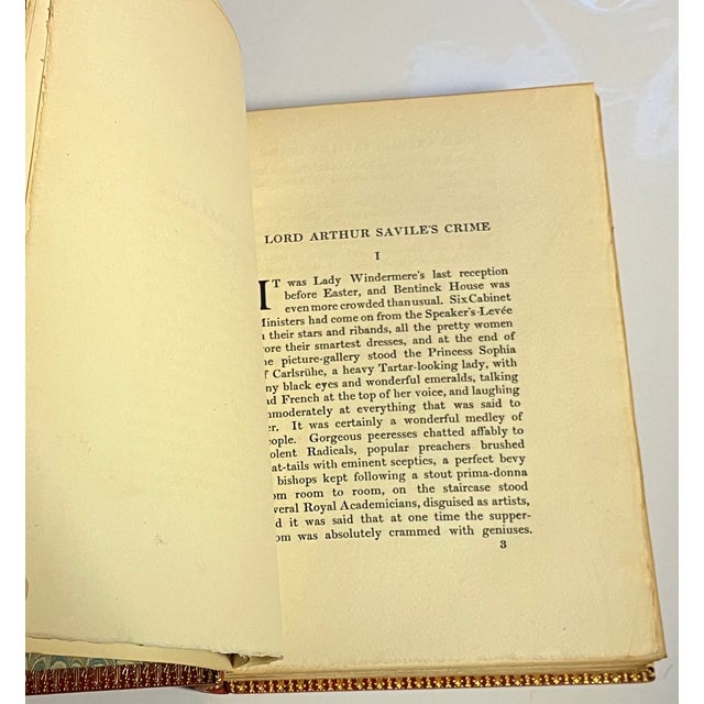 Fine Red Leather Binding - Lord Arthur Savile's Crime - By Oscar Wilde, London 1908 For Sale - Image 10 of 11