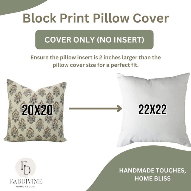 Not Yet Made - Made To Order Fabdivine Linen Blend Decorative Throw Floral Pillow Cover, Samrat- 26x26 Inch For Sale - Image 5 of 5