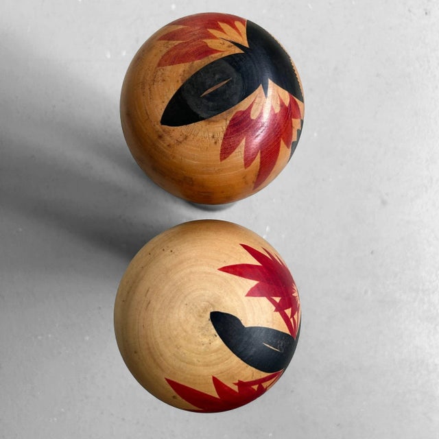 Large Naruko School Kokeshi from Okazaki, 1960s, Set of 2 For Sale - Image 6 of 12