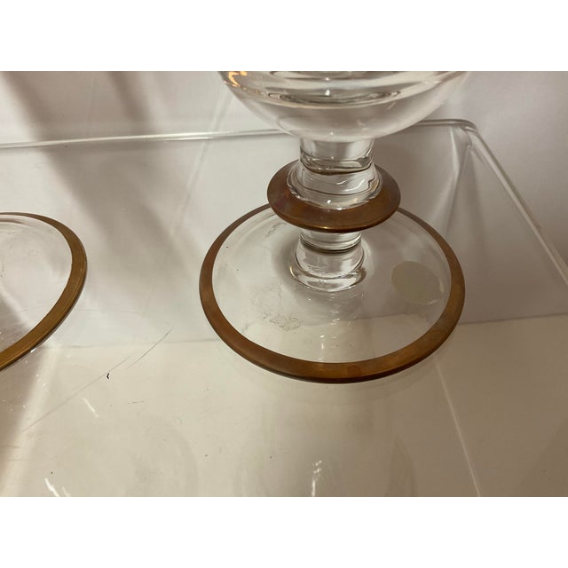Hollywood Regency Early 20th Century Medici Gold Arte Italica Water Goblets- Set of 2 For Sale - Image 3 of 5