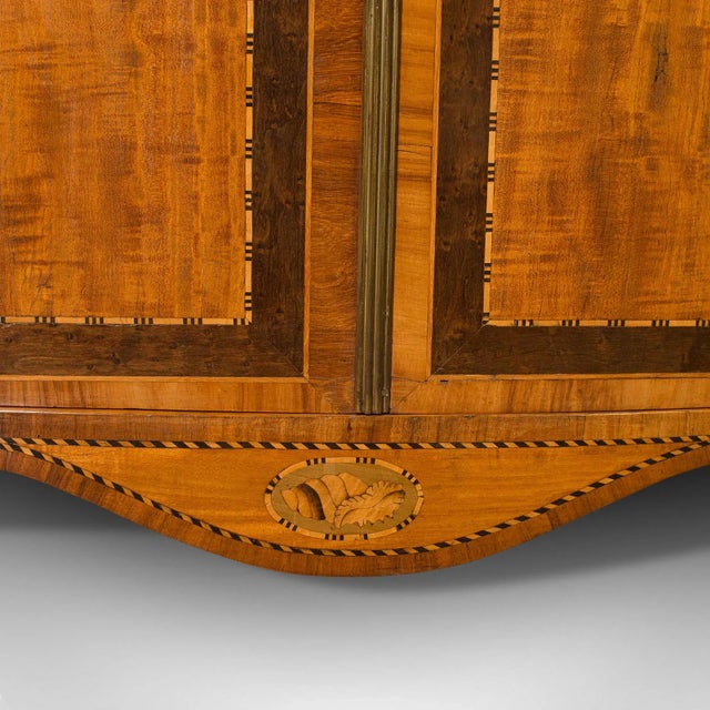 1880s Antique Victorian Dutch Satinwood Showcase Corner Cabinet For Sale - Image 11 of 13