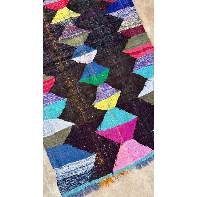Abstract 1980s Moroccan Colorful Vintage Kilim Rug - 3'7" X 6'4" Ft For Sale - Image 3 of 8