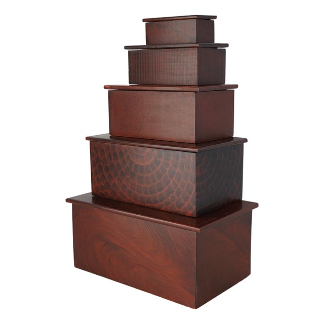 Vintage Vermont Stacking Stash Box Collection- Set of 5 For Sale