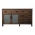 Rustic Wooden Marble Top Sideboard With Drawers & Frosted Panels For Sale