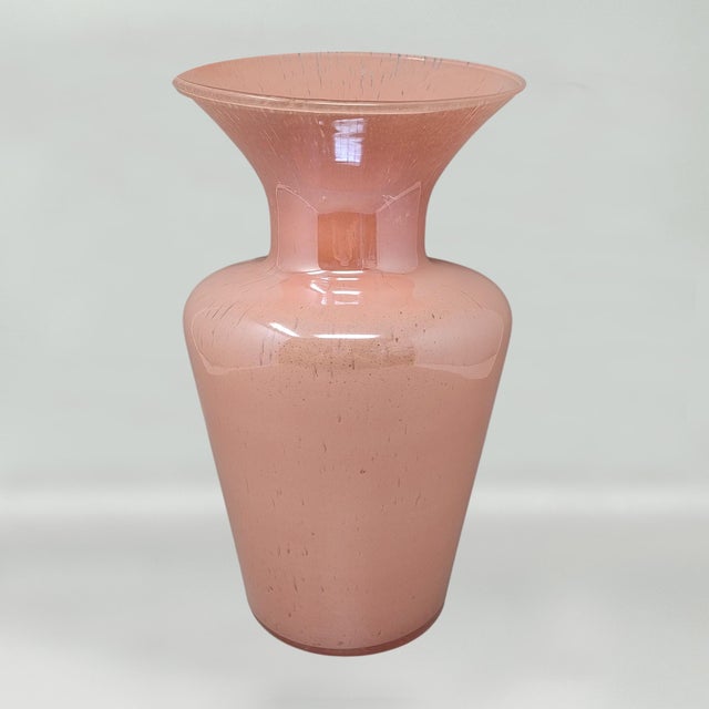 Antique Murano Blown Pink Vase by Maestro Del Vetro, 1970s For Sale - Image 4 of 9