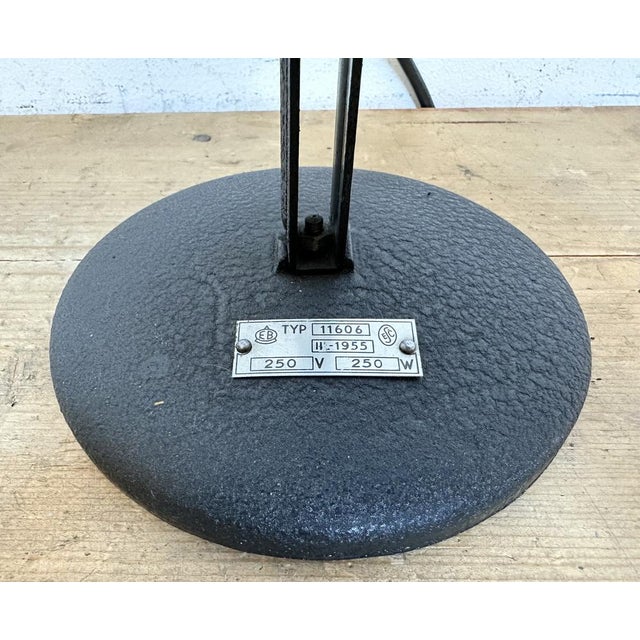 Vintage Black Enamel Table Photo Lamp, 1950s For Sale - Image 11 of 18