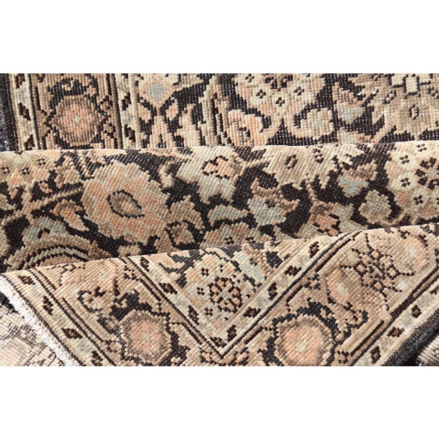Antique Persian Tabriz Runner With Ornate Floral Design in Earthy Tones For Sale - Image 11 of 12