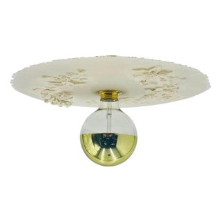 Luca for Fermaluce Cream Resin Brass Flush Mount Light, Italy 2022, Labeled For Sale
