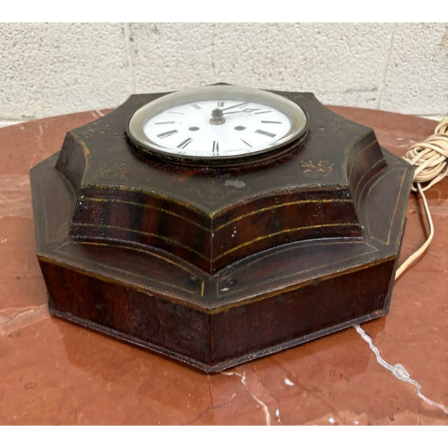 Metal Vintage General Electric Decorative Tole Wall Clock For Sale - Image 7 of 12