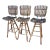 1950s Swivel Counter Stools Wood Slat in the Style of Arthur Umanoff- Set of 3 For Sale