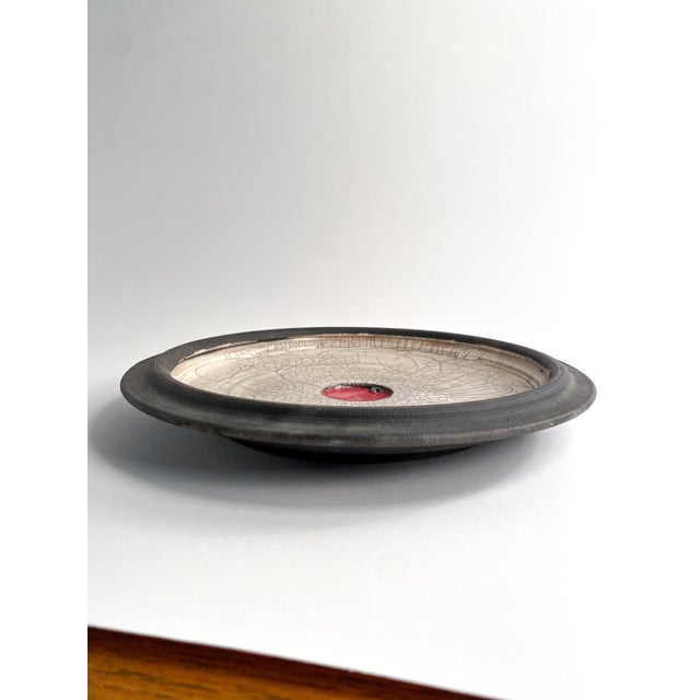 Mid-Century Modern Late 20th Century Studio Pottery Raku Display Platter For Sale - Image 3 of 9