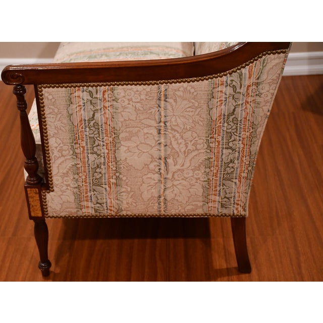 1920 Hickory Chair Sheraton Style Mahogany Spring-Seat Pair of Loveseats For Sale - Image 12 of 18
