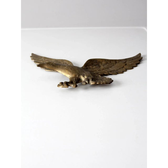 Vintage Brass Eagle Wall Hanging For Sale - Image 4 of 11
