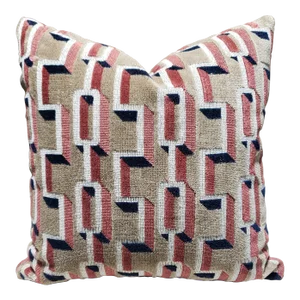 Clarence House Noto Velvet Clay Fabric Pillow Cover