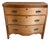 Vintage Bow-Front Wood 3-Drawer Dresser With Ornate Hardware For Sale