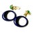 Gold 14k Yellow Gold Emerald, Diamond & Lapis Door Knocker Clip-on Earrings, Pair For Sale - Image 8 of 9