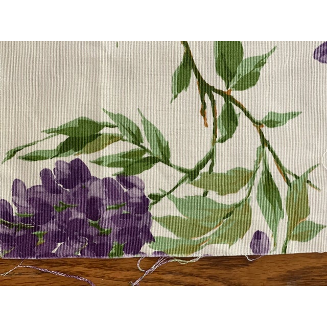Vintage French Floral Patterned Fabric Piece - "Les Glycines" - "The Wisteria" Print on Cotton by Romanex - 25"wide X 45"long For Sale - Image 9 of 10