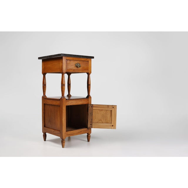 Wood Art Deco French Night Stand with Blue Stone Top, 1920s For Sale - Image 7 of 12