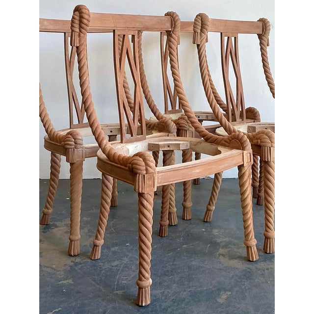 Vintage Carved Rope Dining Chairs - Set of 4 For Sale In West Palm - Image 6 of 12
