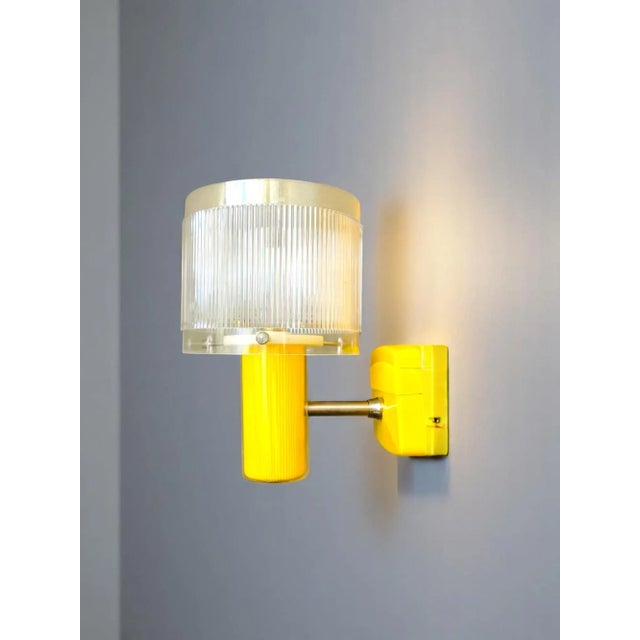 Mid-Century Modern Portuguese Yellow Acrylic Wall Sconce For Sale - Image 13 of 13
