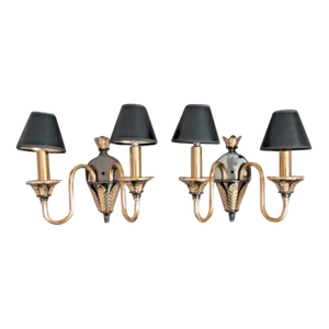 1980s Pair of Italian F. Fabbian Lighting Two Arm Wall Sconces